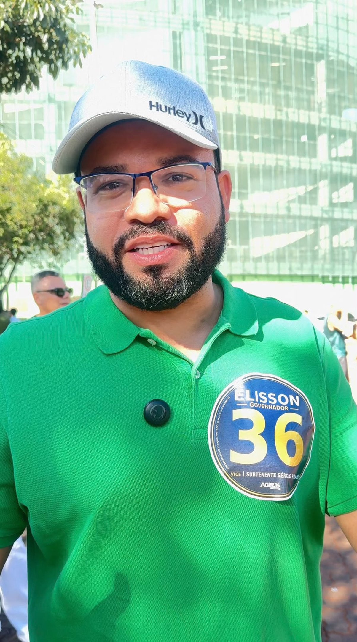 Elisson Ferreira, candidato do Agir ao Governo do DF, em seu primeiro dia de campanha