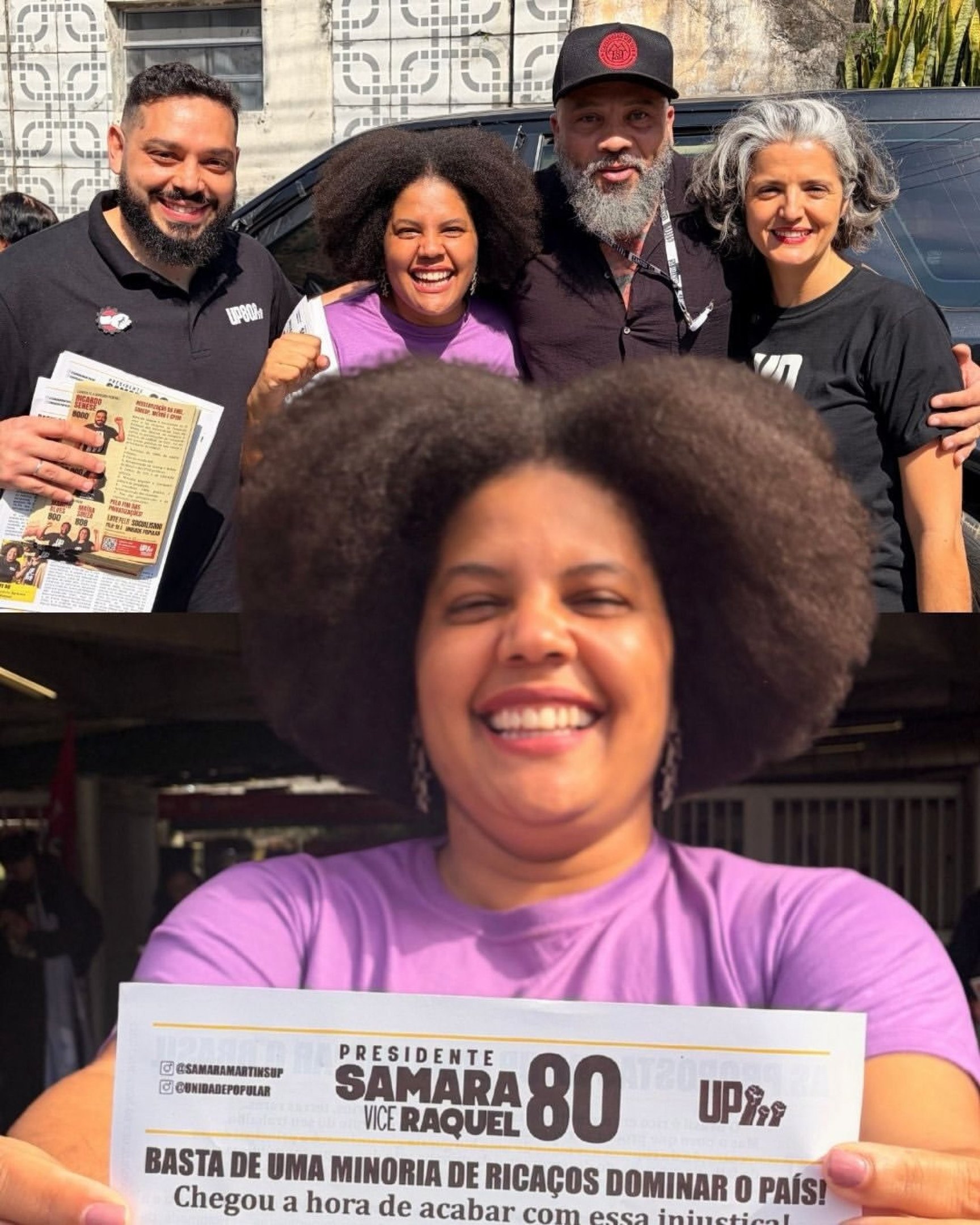 Samara durante o primeiro dia de campanha eleitoral neste domingo (16/8)