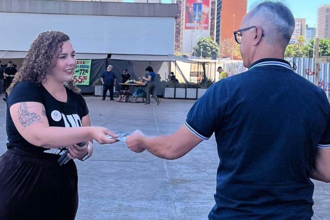 Samara Mineiro participou de encontro com bancários no Setor Bancário Norte - (crédito: Divulgação) Samara Mineiro participou de encontro com bancários no Setor Bancário Norte - (crédito: Divulgação)