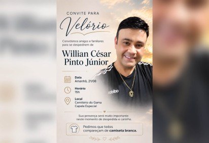 Velório será realizado a partir das 15h, no Cemitério do Gama, na Capela Especial -  (crédito: Divulgação) -Velório será realizado a partir das 15h, no Cemitério do Gama, na Capela Especial -  (crédito: Divulgação)