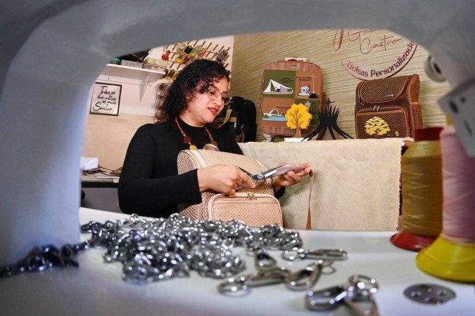 Gabiane Castro criou uma marca de bolsas personalizadas - (crédito: Ed Alves/CB/D.A Press) Gabiane Castro criou uma marca de bolsas personalizadas - (crédito: Ed Alves/CB/D.A Press)