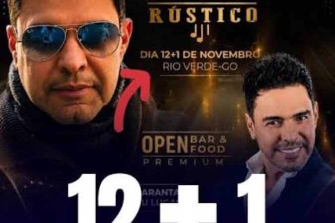 Anuncio do show de Zezé Di Camargo - (crédito: Reprodução Internet) Anuncio do show de Zezé Di Camargo - (crédito: Reprodução Internet)