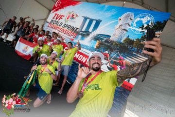 Mundial de canoagem havaiana - (crédito: Reprodução/Instagram/@vaa.association.singapore) Mundial de canoagem havaiana - (crédito: Reprodução/Instagram/@vaa.association.singapore)