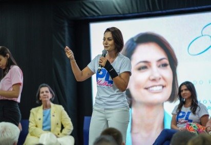 Ex-primeira-dama Michelle Bolsonaro -  (crédito: Divulgação/PL Mulher)