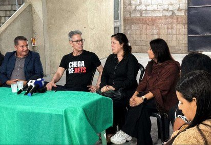 Candidato à Presidência Romeu Zema (Novo) em conversa sobre bets com evangélicos no RJ  -  (crédito: Thiago Max / Divulgação) -Candidato à Presidência Romeu Zema (Novo) em conversa sobre bets com evangélicos no RJ  -  (crédito: Thiago Max / Divulgação)