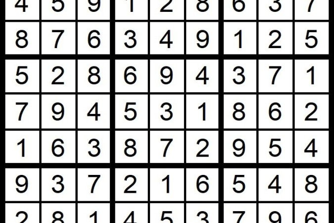 Credito: Rosfer Editorial/D.A Press. Solução do jogo Sudoku. Publicar em 26/08/2026.