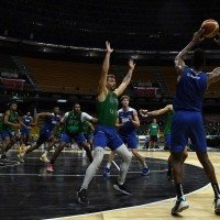 Sele&ccedil;&atilde;o Brasileira j&aacute; est&aacute; adaptada &agrave; quadra do Gin&aacute;sio Nilson Nelson -  (crédito:  Marcelo Ferreira/CB/D.A Press)