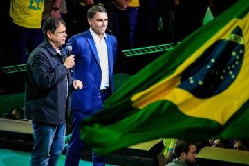 Tarc&iacute;sio de Freitas, governador de S&atilde;o Paulo, em evento onde abordou o filme sobre Bolsonaro e a necessidade de transpar&ecirc;ncia -  (crédito: Aloiso Maur&iacute;cio/Estad&atilde;o Conte&uacute;do - 25.7.26)