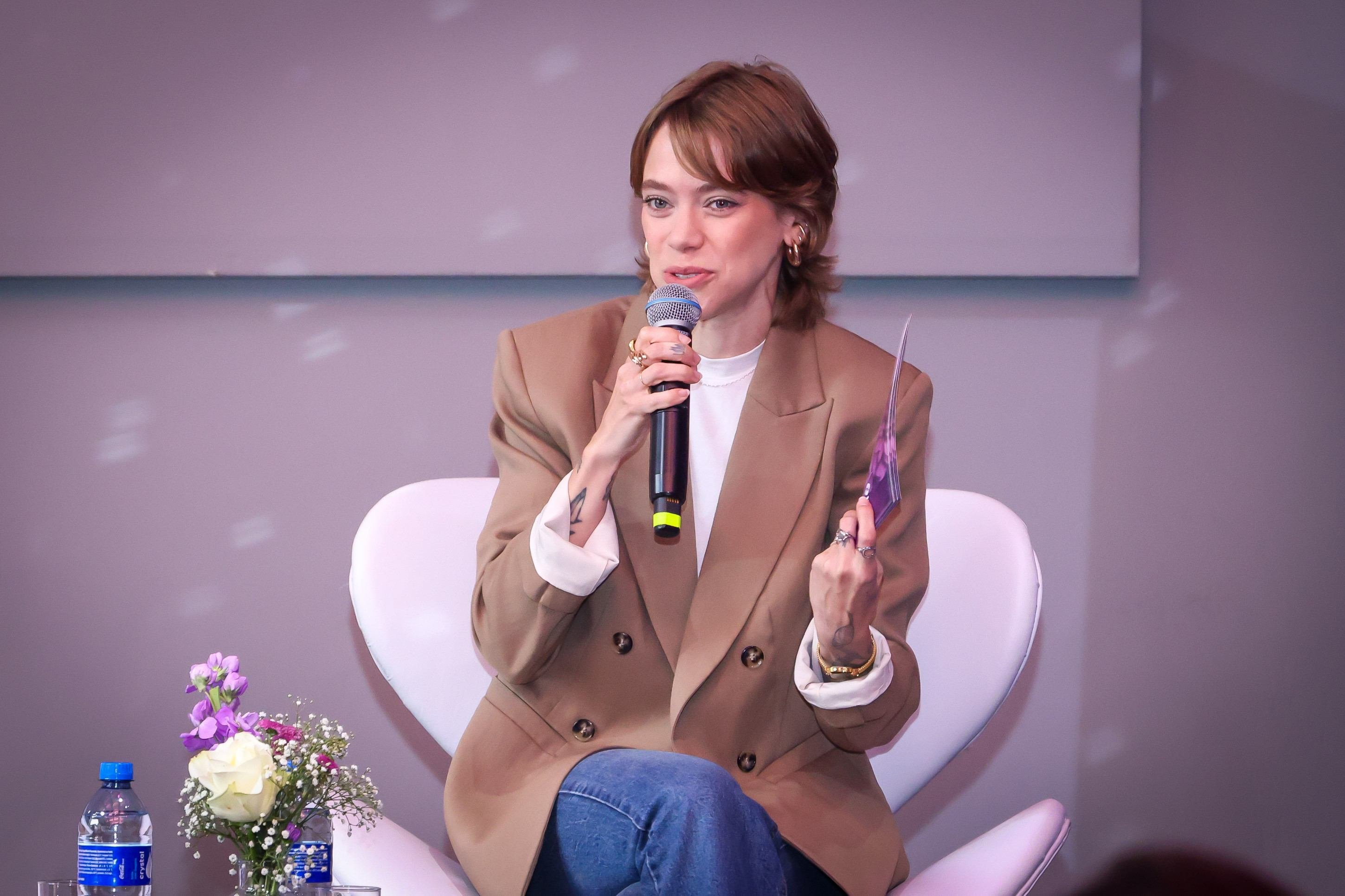 A influenciadora Mari Kr&uuml;ger durante o evento em S&atilde;o Paulo