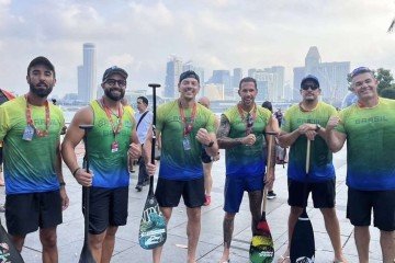 Equipe masculina 40+ ficou em sexto lugar na competição - (crédito: Reprodução/Instagram ) Equipe masculina 40+ ficou em sexto lugar na competição - (crédito: Reprodução/Instagram )