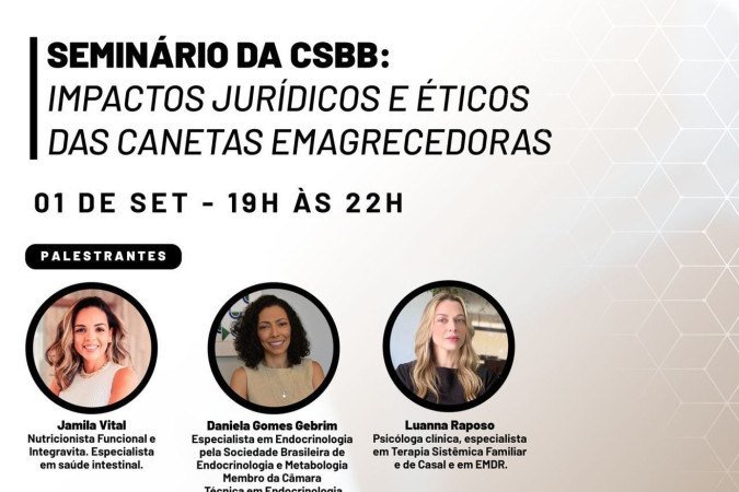 Evento da OAB faz um debate multidisciplinar sobre o uso de canetas emagrecedoras