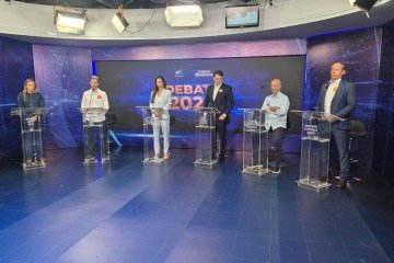 Candidatos ao GDF participam de debate no Correio Braziliense - (crédito: Minervino Junior/CB/D.A.Press) Candidatos ao GDF participam de debate no Correio Braziliense - (crédito: Minervino Junior/CB/D.A.Press)