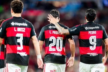 Com a vitória sobre o Mirassol, o Flamengo diminuiu a diferença para o líder e, agora, tem 49% de chances de título -  (crédito:  GILVAN DE SOUZA/FLAMENGO)