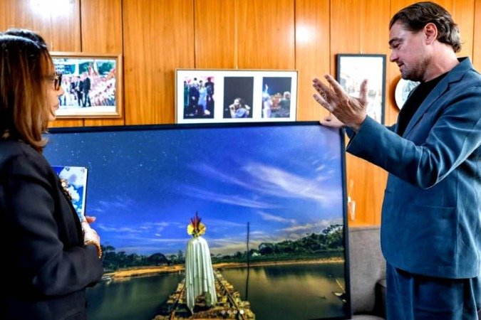  Janja compartilha foto com Leonardo DiCaprio em encontro no Planalto