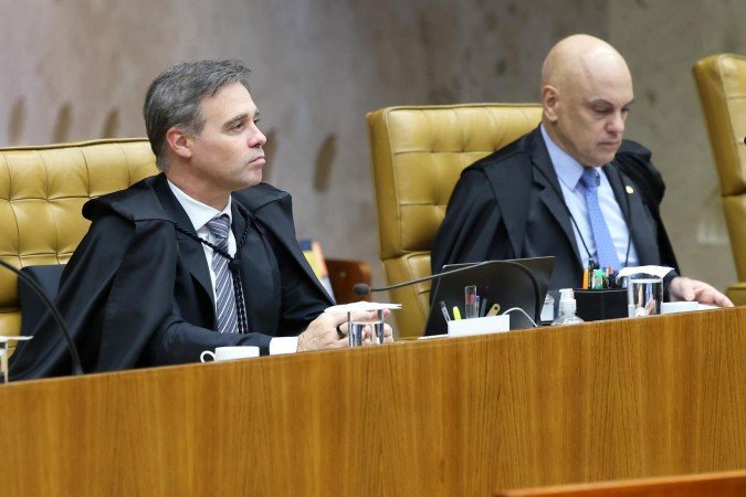 André Mendonça e Alexandre de Moraes, em sessão no Supremo Tribunal Federal - (crédito: Gustavo Moreno/STF) André Mendonça e Alexandre de Moraes, em sessão no Supremo Tribunal Federal - (crédito: Gustavo Moreno/STF)