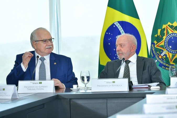 Ministro Edson Fachin, presidente do STF, e presidente Lula - (crédito: Pedro França/CNJ) Ministro Edson Fachin, presidente do STF, e presidente Lula - (crédito: Pedro França/CNJ)
