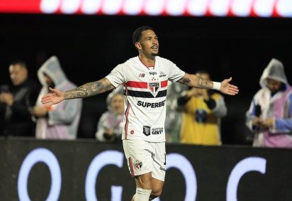Luciano comemora o primeiro gol da partida -  (crédito: Paulo Pinto/SPFC) -Luciano comemora o primeiro gol da partida -  (crédito: Paulo Pinto/SPFC)
