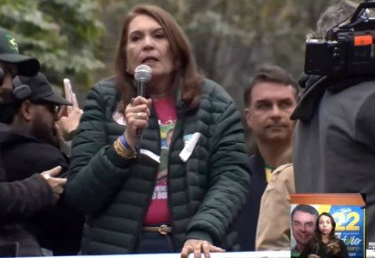 Bia Kicis discursa durante ato na Avenida Paulista neste feriado -  (crédito: Reprodução/YouTube) -Bia Kicis discursa durante ato na Avenida Paulista neste feriado -  (crédito: Reprodução/YouTube)
