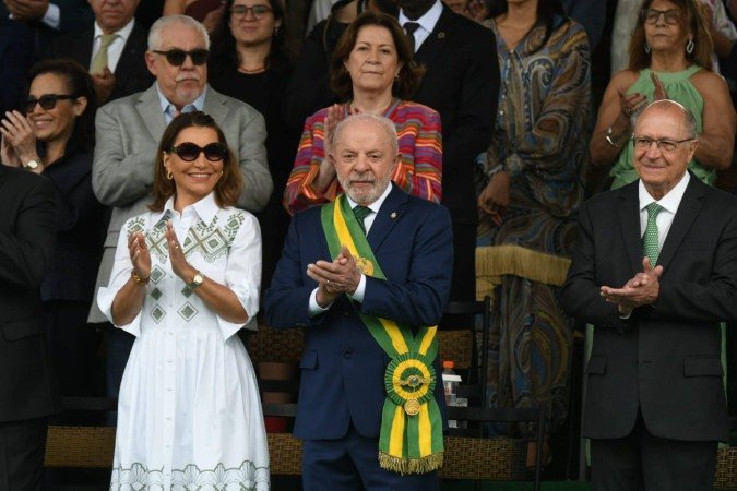 Lula e Janja no desfile do 7 de setembro na Esplanada