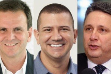 Eduardo Paes, Douglas Ruas e Anthony Garotinho, os principais nomes na disputa pelo governo do Rio de Janeiro, segundo pesquisa Quaest - (crédito: Wikimedia Commons) Eduardo Paes, Douglas Ruas e Anthony Garotinho, os principais nomes na disputa pelo governo do Rio de Janeiro, segundo pesquisa Quaest - (crédito: Wikimedia Commons)