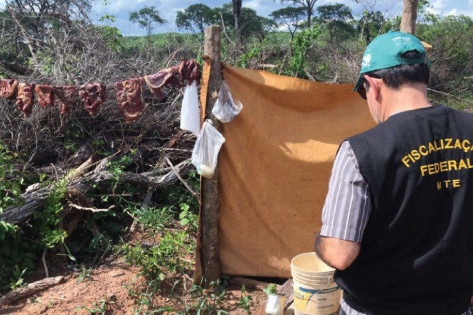 Auditor em acampamento em Minas, onde eram mantidos trabalhadores em condição análoga à escravidão. Estado é o recordista de casos - (crédito: Divulgação/Ministério do Trabalho e Empego) Auditor em acampamento em Minas, onde eram mantidos trabalhadores em condição análoga à escravidão. Estado é o recordista de casos - (crédito: Divulgação/Ministério do Trabalho e Empego)