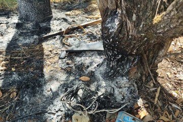 A vítima foi encontrada com ferimentos no rosto. Sobre o corpo, o suspeito teria colocado um colchão e ateado fogo - (crédito: Ed Alves / CB / DA.Press) A vítima foi encontrada com ferimentos no rosto. Sobre o corpo, o suspeito teria colocado um colchão e ateado fogo - (crédito: Ed Alves / CB / DA.Press)