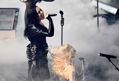 Demi Lovato se apresenta no Palco Mundo do Rock in Rio 2026, e &eacute; uma das atra&ccedil;&otilde;es principais do segundo fim de semana do festival -  (crédito: Timothy A. CLARY / AFP)