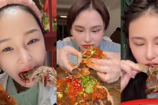Em um dos vídeos publicados, Yingying chegou a comer quase 70 ovos em conserva - (crédito: Reprodução/Instagram) Em um dos vídeos publicados, Yingying chegou a comer quase 70 ovos em conserva - (crédito: Reprodução/Instagram)