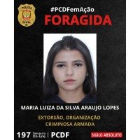 Maria Luiza da Silva Araujo Lopes é procurada por integrar organização criminosa de agiotas -  (crédito: Divulgação/PCDF)