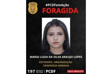 Maria Luiza da Silva Araujo Lopes é procurada por integrar organização criminosa de agiotas - (crédito: Divulgação/PCDF) Maria Luiza da Silva Araujo Lopes é procurada por integrar organização criminosa de agiotas - (crédito: Divulgação/PCDF)