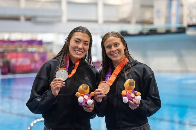 Anna Lúcia Rodrigues e Luana Lira se destacaram no primeiro dia de competições dos saltos ornamentais em Santa Fé, na Argentina - (crédito: Jonne Roriz/COB) Anna Lúcia Rodrigues e Luana Lira se destacaram no primeiro dia de competições dos saltos ornamentais em Santa Fé, na Argentina - (crédito: Jonne Roriz/COB)