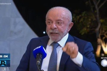 Luís Inácio Lula da Silva em sabatina no Jornal da Record - (crédito: Reprodução da TV) Luís Inácio Lula da Silva em sabatina no Jornal da Record - (crédito: Reprodução da TV)