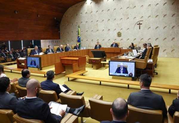 Poucos momentos de descontração, sempre puxados por algum comentário de Dino, reforçaram o perceptível mal-estar entre os ministros -  (crédito: Rosinei Coutinho/STF)