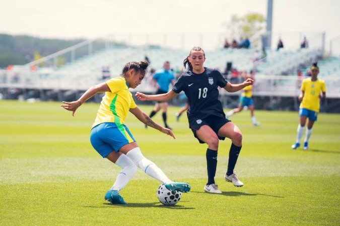 Brasil e Estados Unidos se enfrentaram em abril, pelos amistosos preparatórios para a Copa do Mundo - (crédito: FABIO SOUZA/CBF) Brasil e Estados Unidos se enfrentaram em abril, pelos amistosos preparatórios para a Copa do Mundo - (crédito: FABIO SOUZA/CBF)