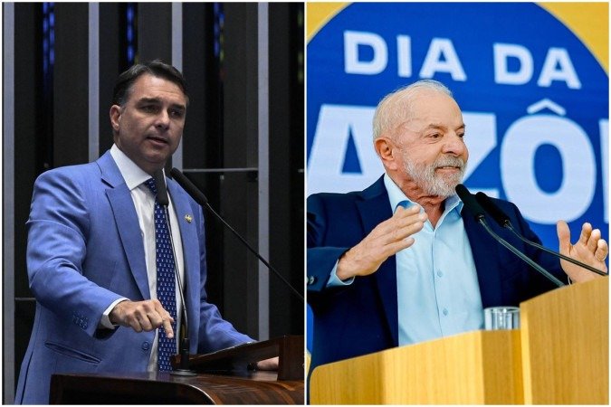 Flávio Bolsonaro e Luiz Inácio Lula da Silva - (crédito: Carlos Moura/Agência Senado e Ricardo Stuckert) Flávio Bolsonaro e Luiz Inácio Lula da Silva - (crédito: Carlos Moura/Agência Senado e Ricardo Stuckert)