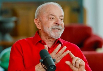 O presidente da República, Luiz Inácio Lula da Silva, durante Podcast Desce a Letra Show, no Palácio da Alvorada, Brasília - DF. -  (crédito: Ricardo Stuckert)