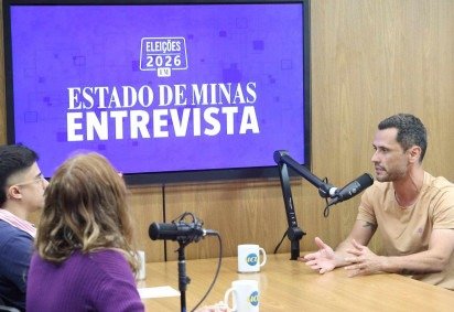 Cleitinho na sabatina do Estado de Minas com o Portal Uai e a TV Alterosa -  (crédito: Marcos Vieira/EM/D.A. Press)