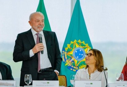 O presidente da República, Luiz Inácio Lula da Silva, durante Encontro com pastores dos EUA e com pastores brasileiros da Frente de Evangélicos pelo Estado de Direito,no Palácio do Planalto -  (crédito: Ricardo Stuckert)
