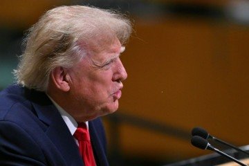 Trump abriu o discurso exaltando os resultados de seu governo e a posição dos Estados Unidos no cenário internacional. - (crédito: AFP) Trump abriu o discurso exaltando os resultados de seu governo e a posição dos Estados Unidos no cenário internacional. - (crédito: AFP)