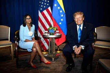 Delcy Rodriguez se encontra com Trump em reunião bilateral nos bastidores da Assembleia Geral da ONU - (crédito: Distribuição/ Palácio presidencial da Venezuela ) Delcy Rodriguez se encontra com Trump em reunião bilateral nos bastidores da Assembleia Geral da ONU - (crédito: Distribuição/ Palácio presidencial da Venezuela )