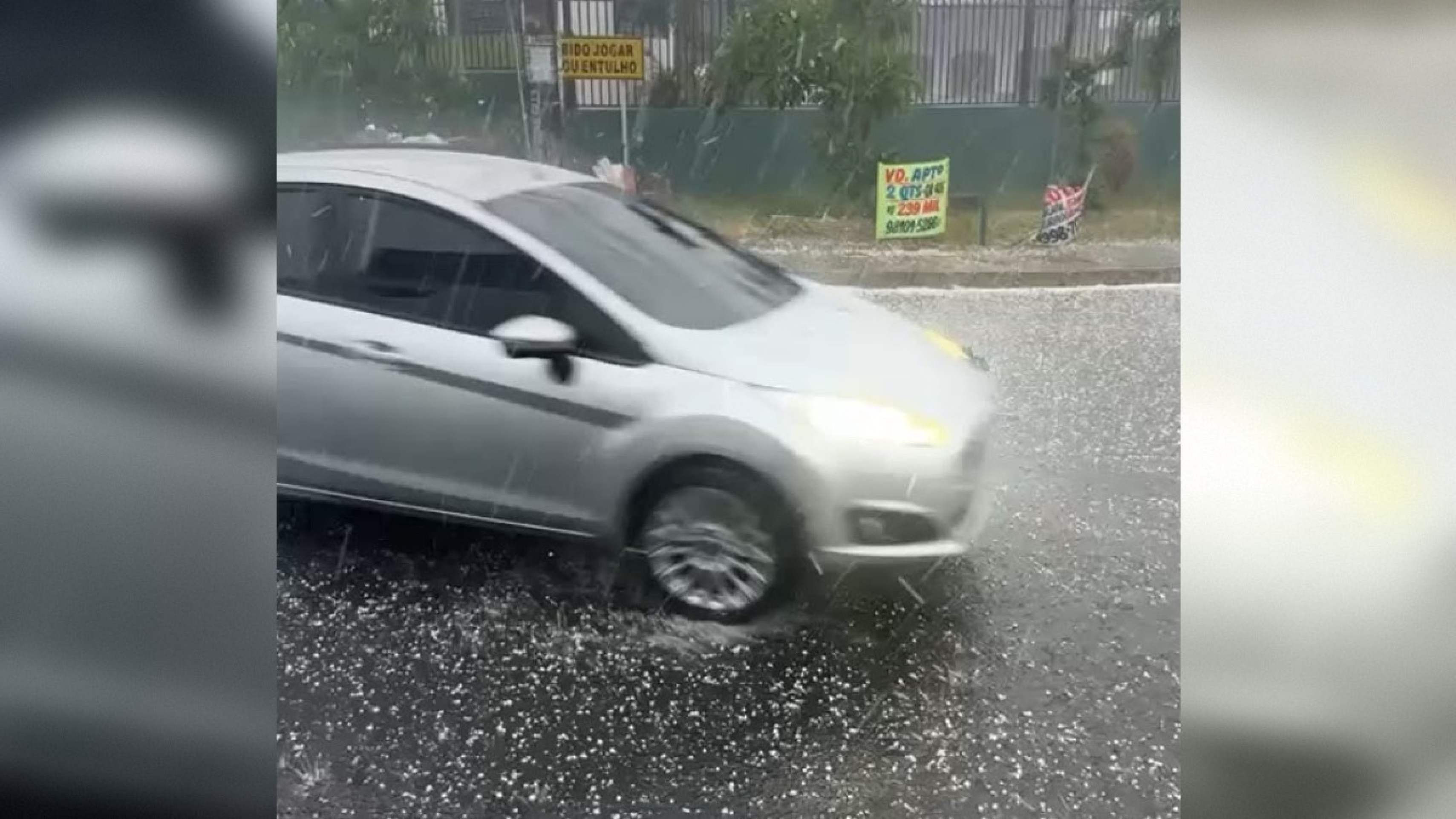 Ceilândia e Samambaia registraram chuva de granizo nesta quinta-feira (24/9)