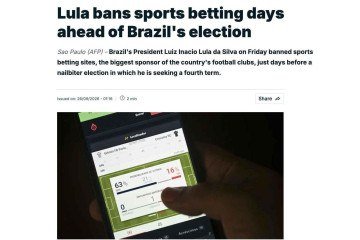 O presidente do Brasil, Luiz Inácio Lula da Silva, assina uma medida provisória que proíbe as plataformas de apostas esportivas on-line, durante uma cerimônia em São Paulo, Brasil, em 25 de setembro de 2026. -  (crédito: Getty Images)