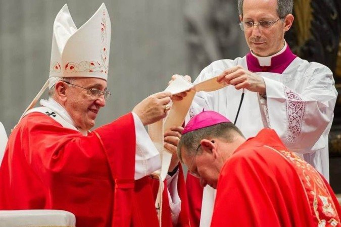 O arcebispo Jaime Spengler (à esquerda) em reunião com papa Francisco - (crédito: Divulgação) O arcebispo Jaime Spengler (à esquerda) em reunião com papa Francisco - (crédito: Divulgação)