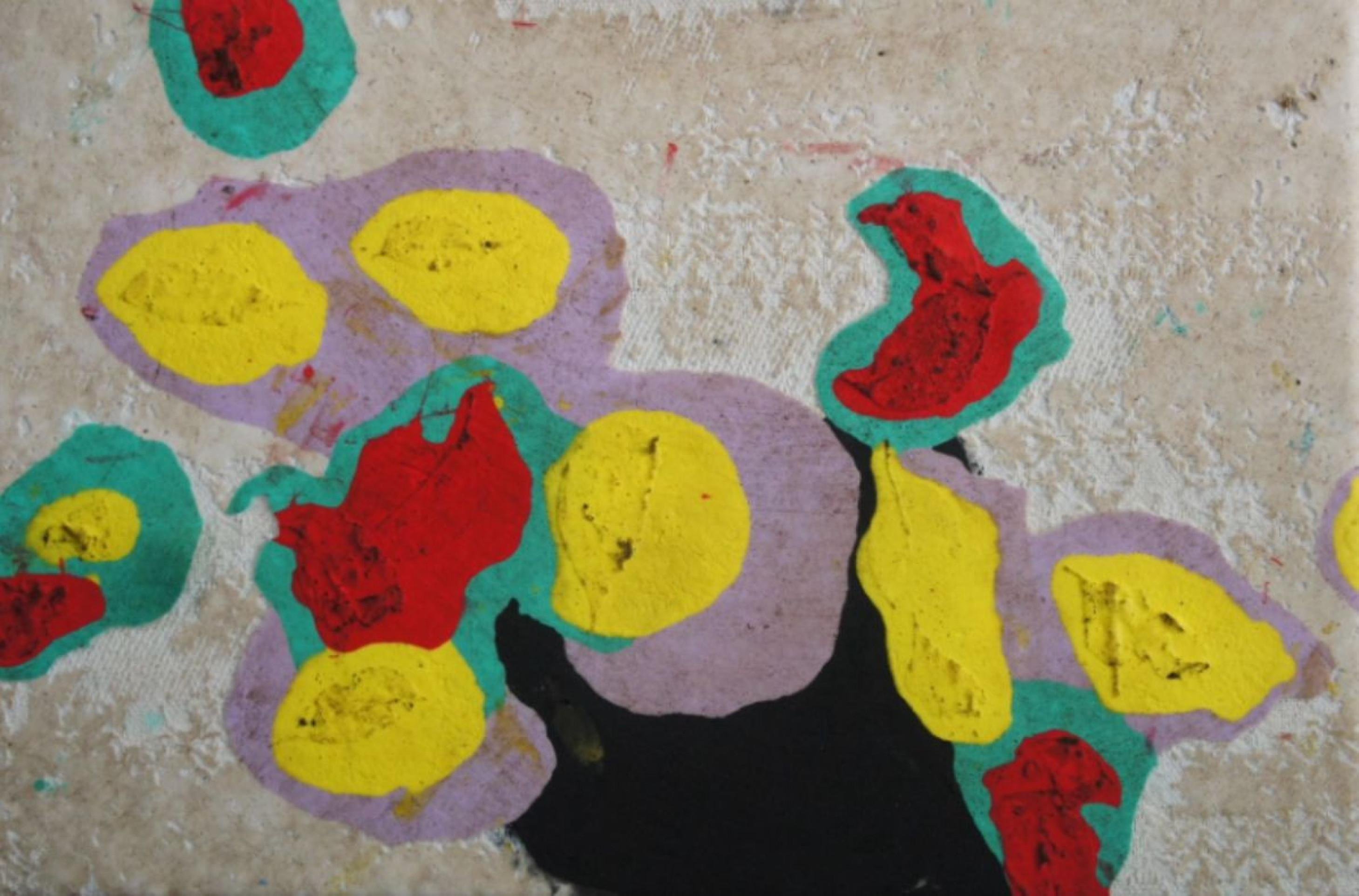 Outros buqu&ecirc;s n.1, 2026 - Silicone e materiais diversos sobre tecido 40x60 cm
