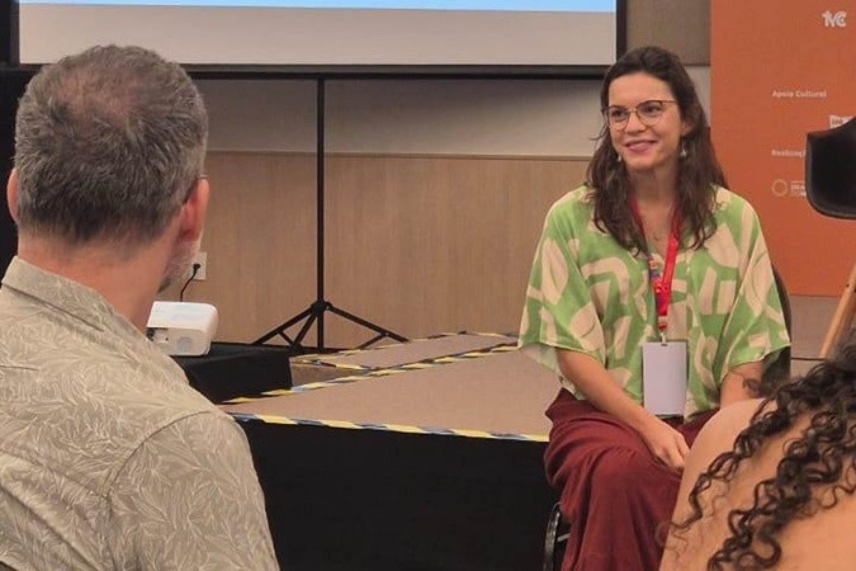 Em oficina na Bienal Internacional do Livro, em 2025