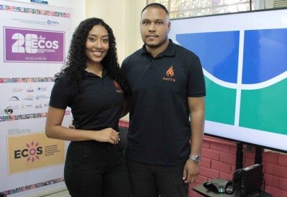 Os universitários Mariana e Lucas desenvolveram, na UnB, aplicativo com inteligência artificial para combater violência contra a mulher no DF  -  (crédito: Arquivo Pessoal)