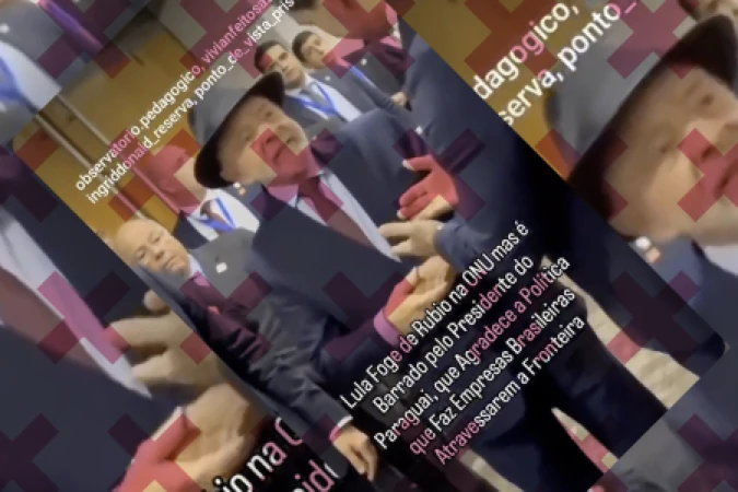 Vídeo de Lula no Paraguai é usado fora de contexto para sugerir constrangimento na ONU. - (crédito: Reprodução/Comprova ) Vídeo de Lula no Paraguai é usado fora de contexto para sugerir constrangimento na ONU. - (crédito: Reprodução/Comprova )