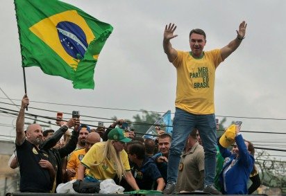 Mobilização de esquerda preocupou a campanha bolsonarista, que busca superar público nas ruas -  (crédito:  AFP) -Mobilização de esquerda preocupou a campanha bolsonarista, que busca superar público nas ruas -  (crédito:  AFP)