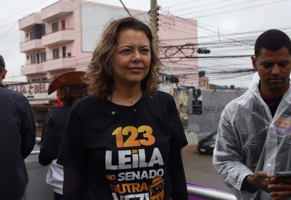Leila do Volei (PDT) no &uacute;ltimo dia de campanha  -  (crédito: Mariana Campos/C.B/D.A Press) -Leila do Volei (PDT) no &uacute;ltimo dia de campanha  -  (crédito: Mariana Campos/C.B/D.A Press)