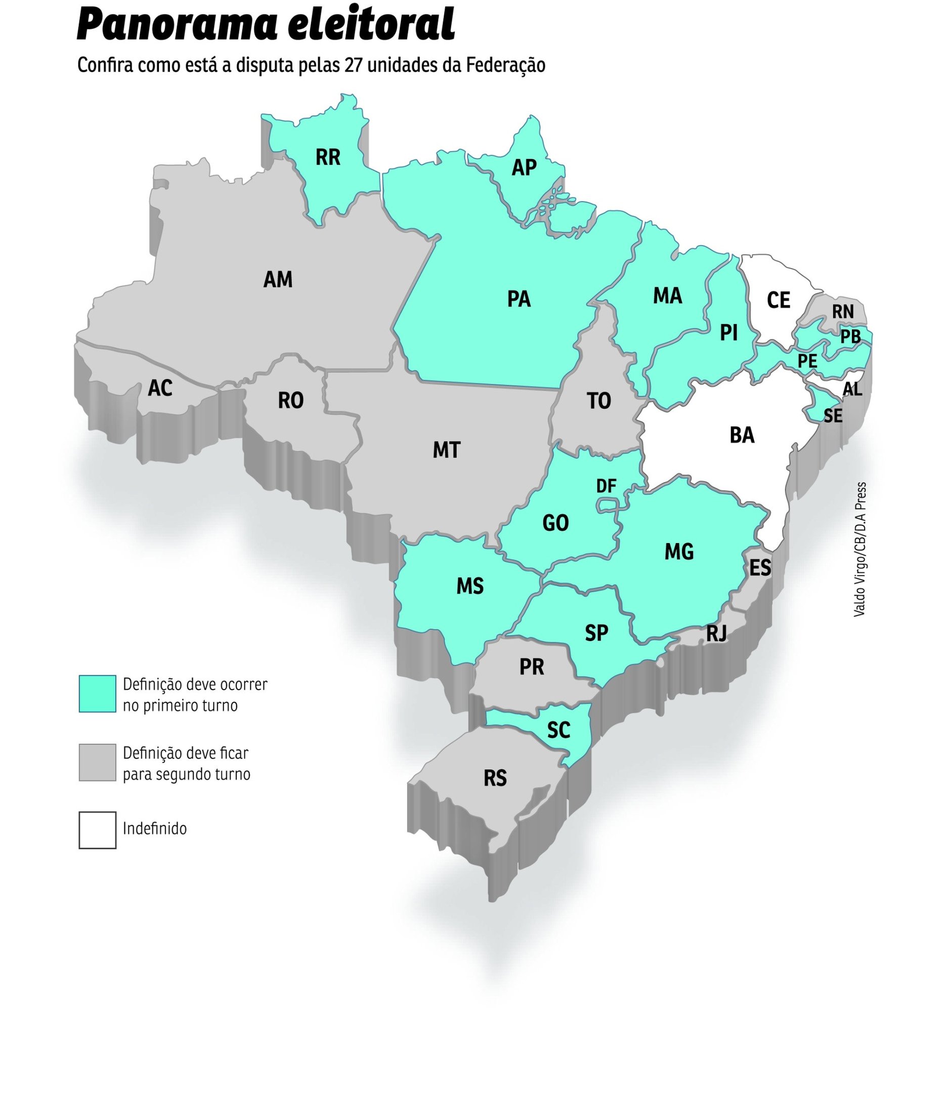 Mapa Brasil governadores defini&ccedil;&atilde;o turno